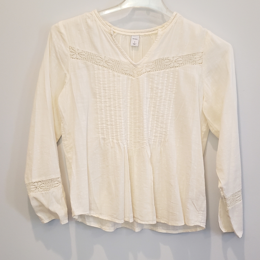 Old Navy Cream Lacy Top